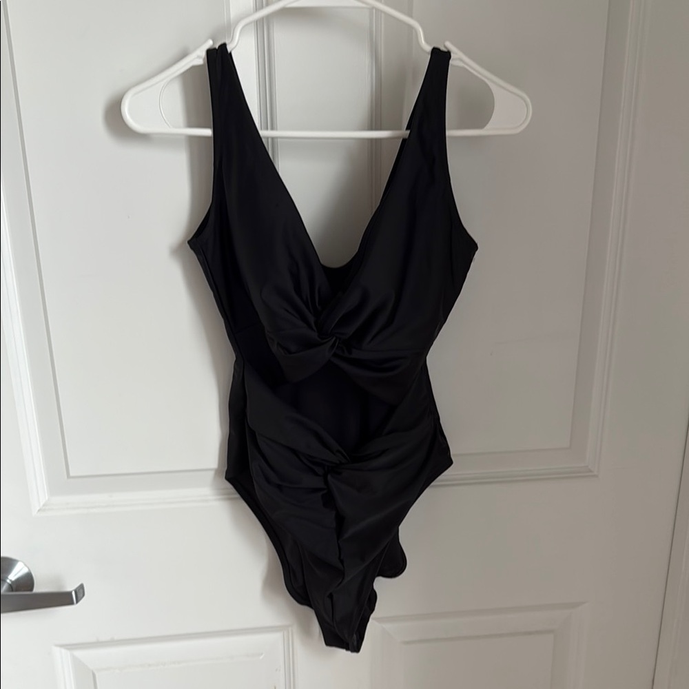 Elegant Black Cut Out One Piece Swimsuit